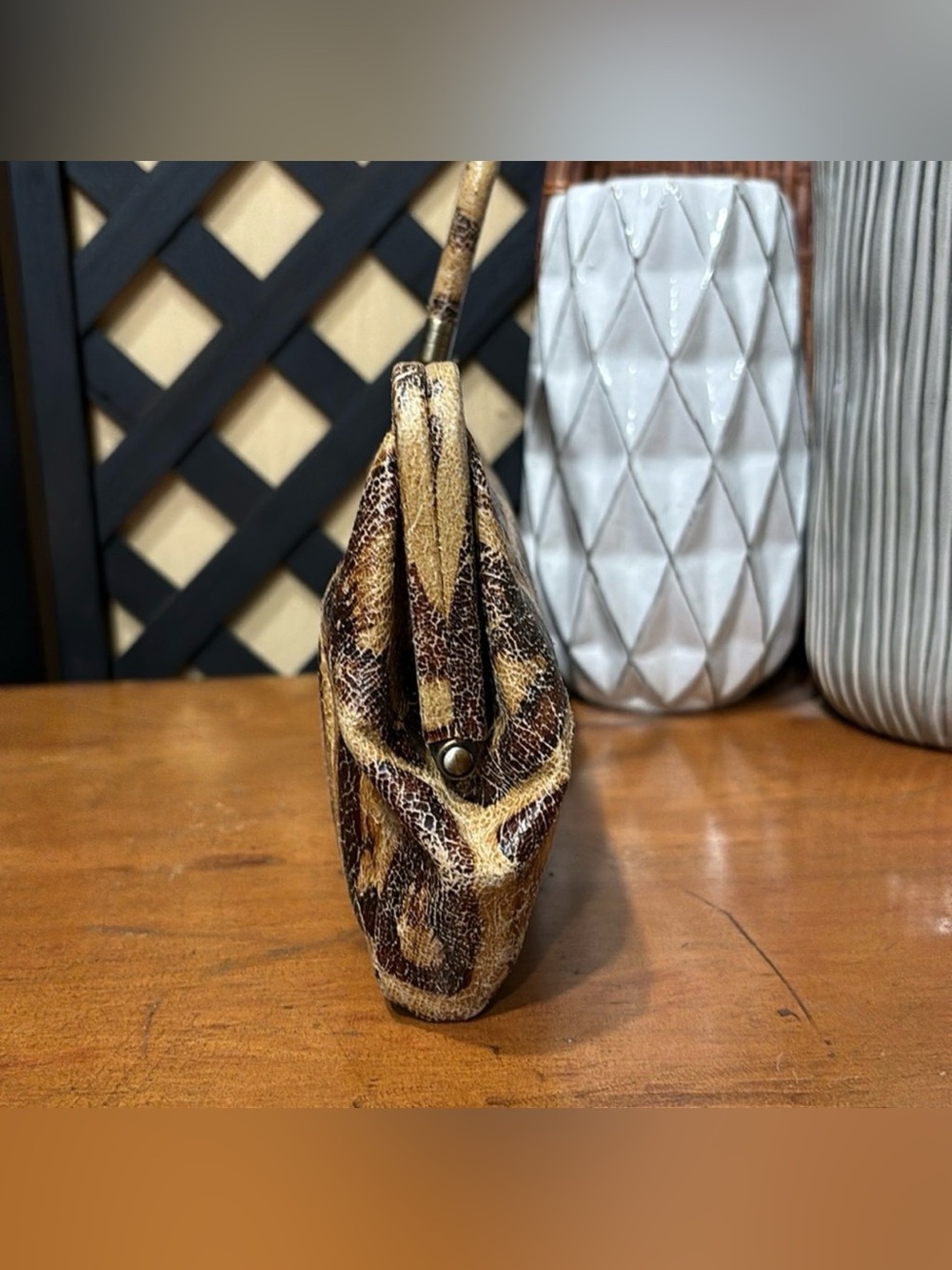 HOBO Brown Croc-Embossed Leather Hobo Clutch - Picture 8 of 11